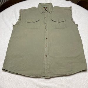 Biker Wear denim frayed button shirt Marines Sz 2XL